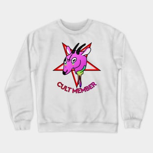 Cult member pink colorful goat Crewneck Sweatshirt